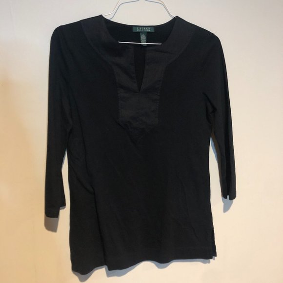 Ralph Lauren cotton blouse with accented neckline - Picture 1 of 5